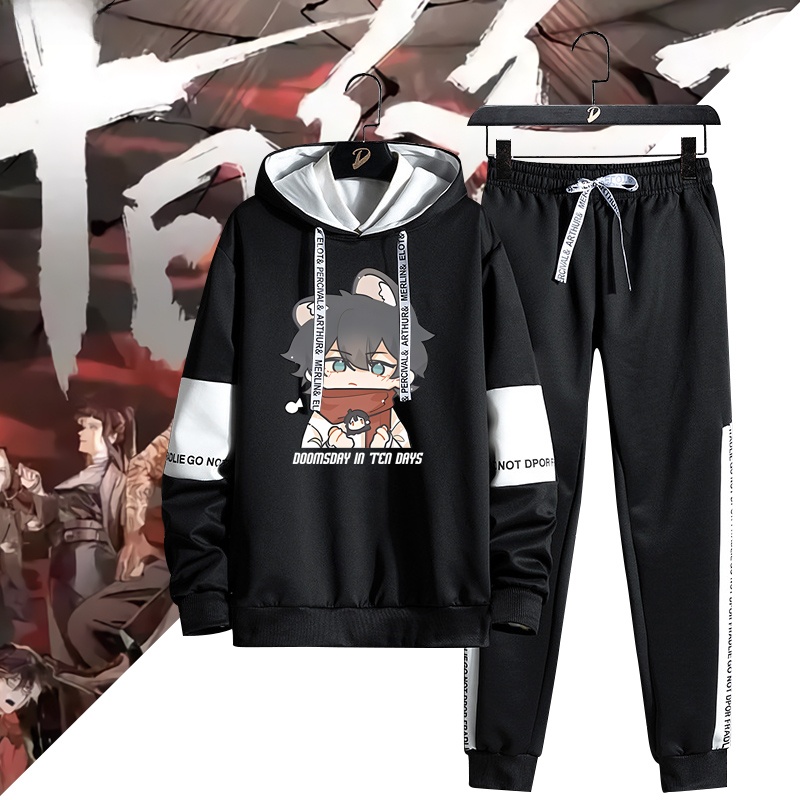 Streetwear Brand Collaborations - 애니메이션 만화 콜라보레이션 남성 후드티 바지